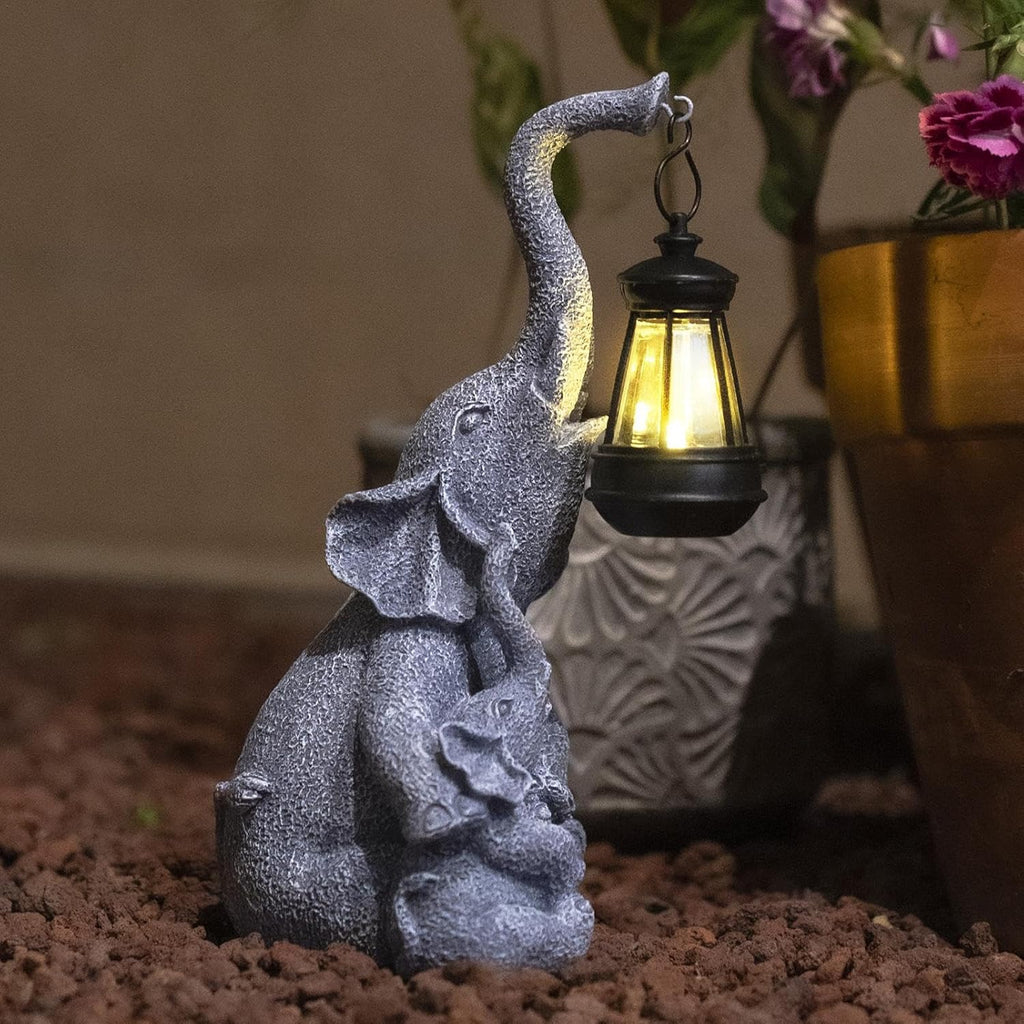 Solar Elephant Figurine Light