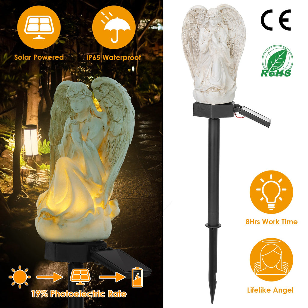 Solar Praying Angel Statue