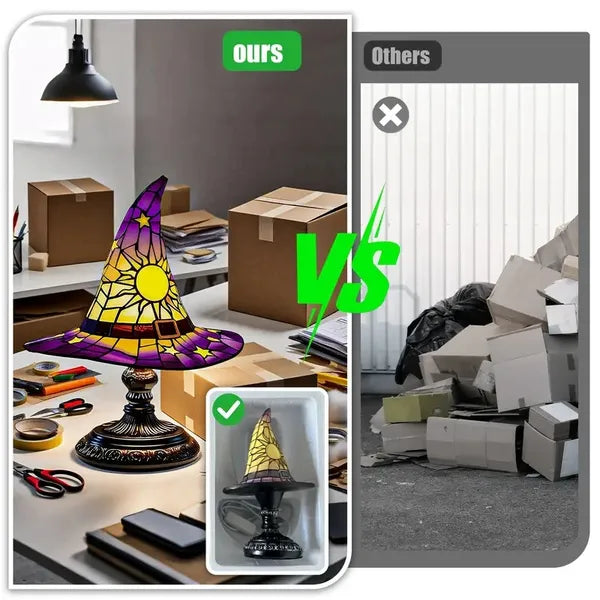Witch Hat Stained Resin Lamp