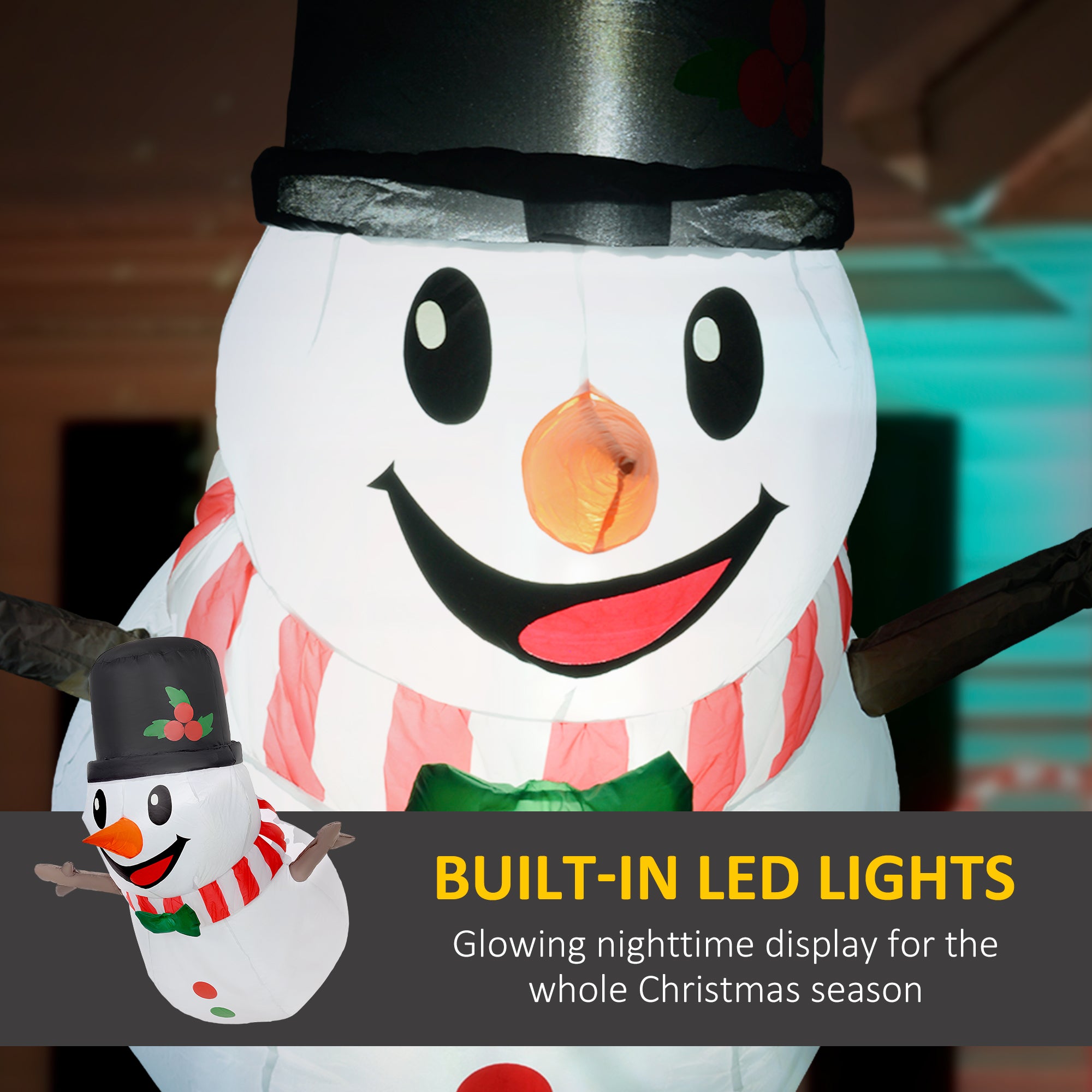 3-Foot Hanging Inflatable Snowman