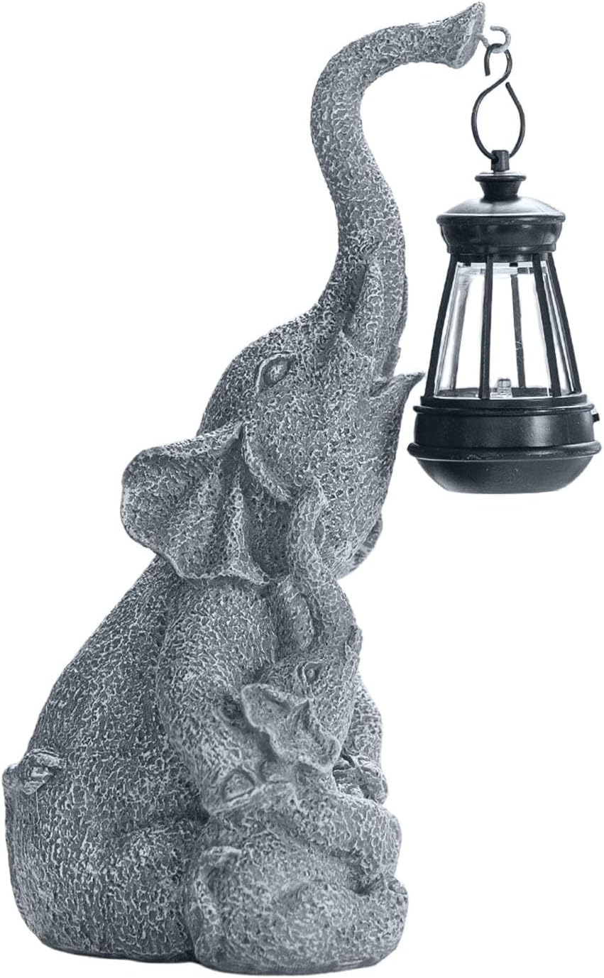 Solar Elephant Figurine Light