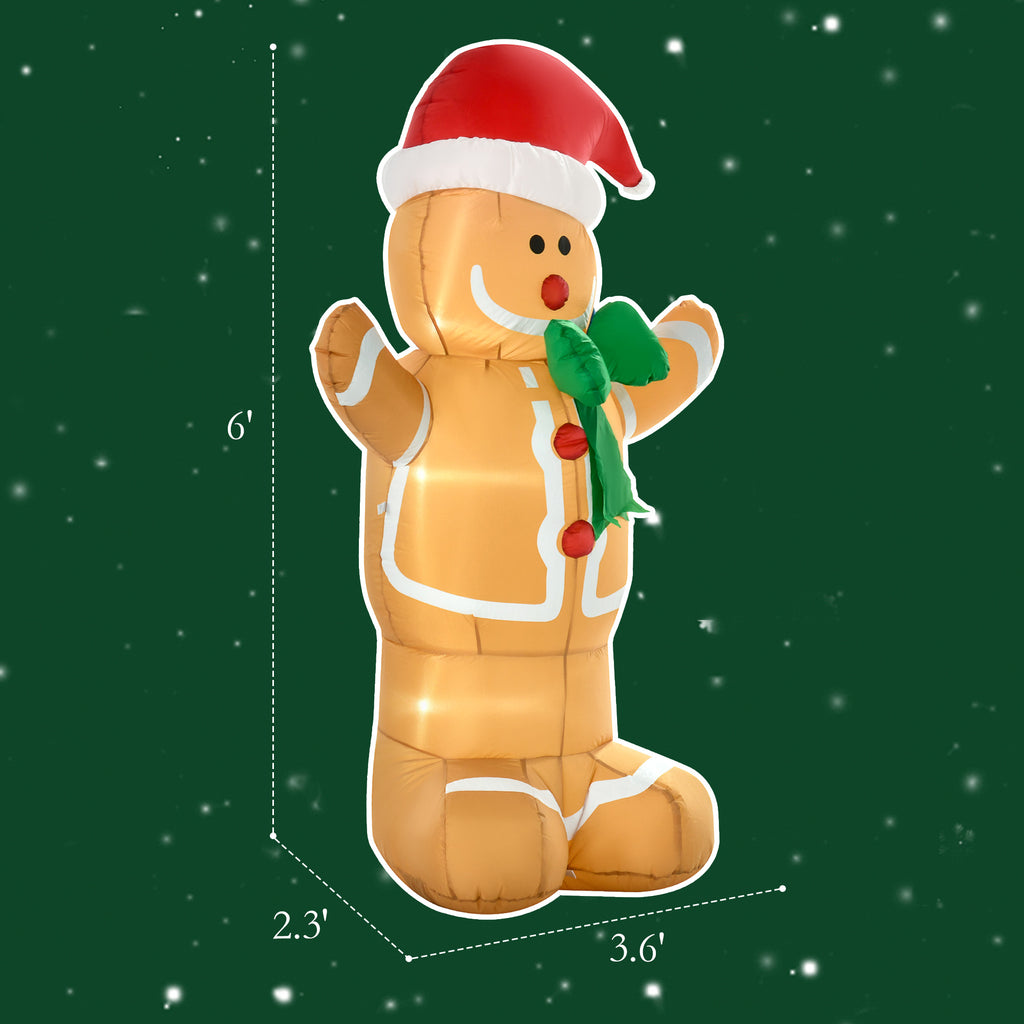 6-Foot Inflatable Gingerbread Man