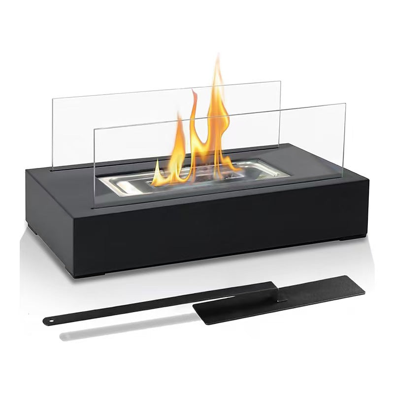 Rectangle Glass Tabletop Fireplace