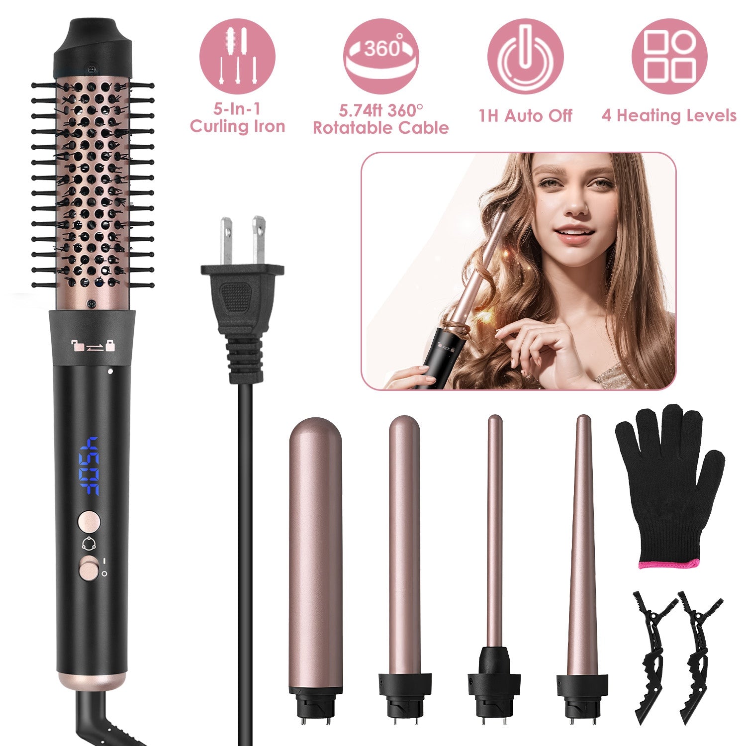Five-in-One Curling Wand Set