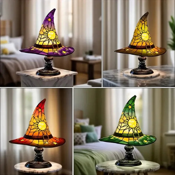 Witch Hat Stained Resin Lamp
