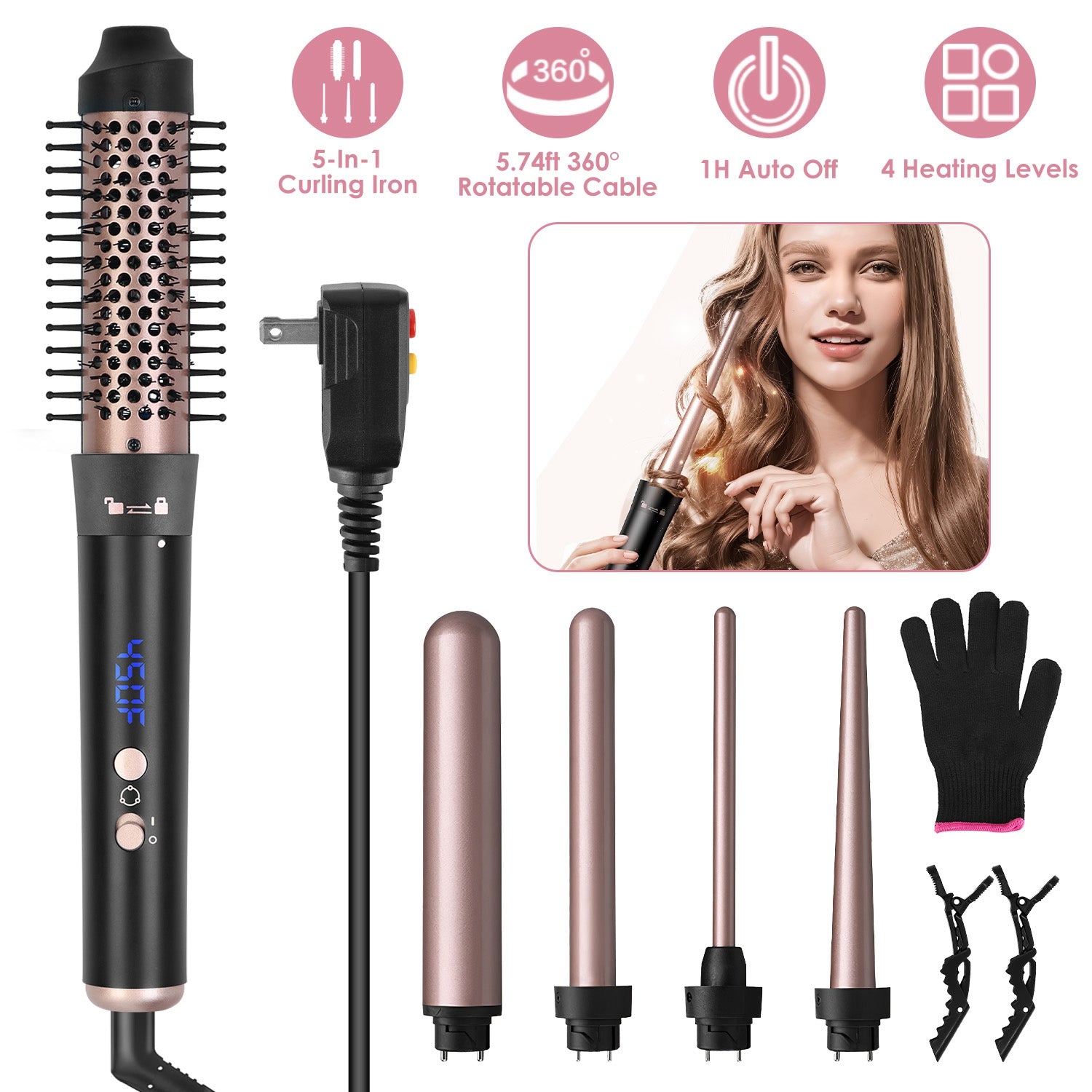 Five-in-One Curling Wand Set