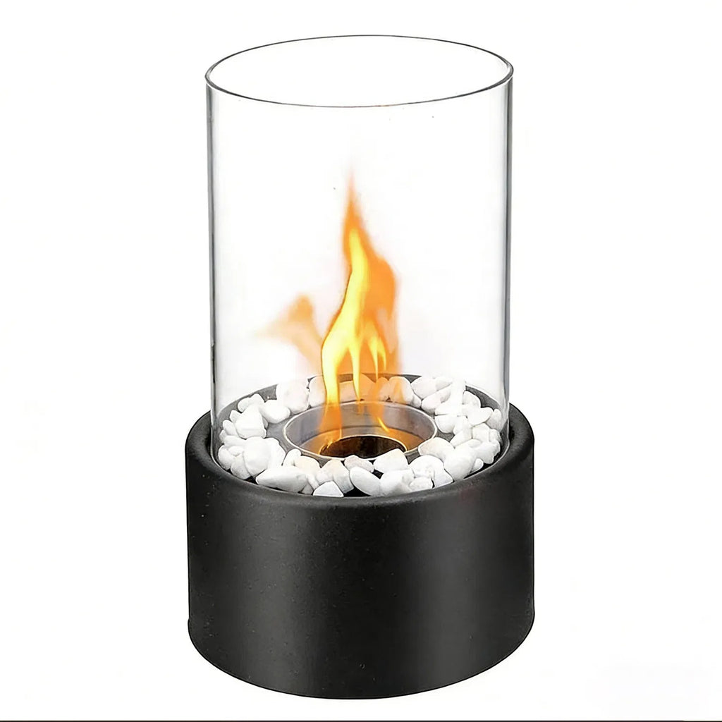 Round Glass Tabletop Fireplace