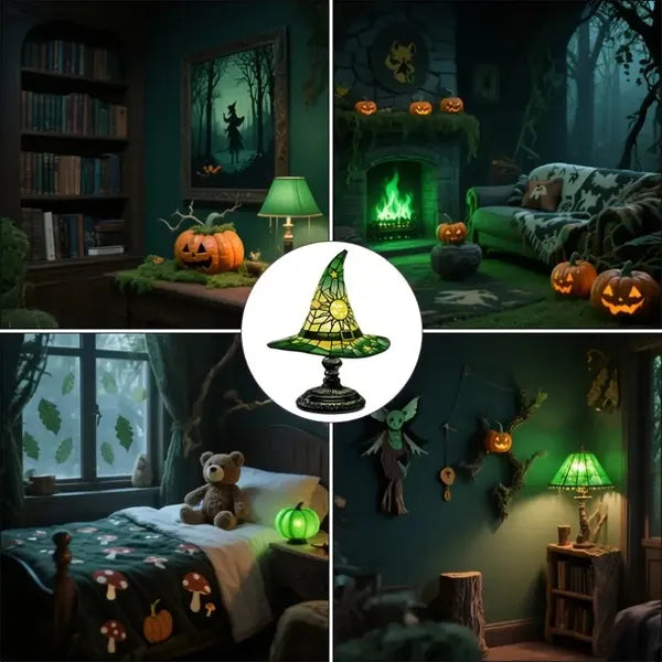 Witch Hat Stained Resin Lamp