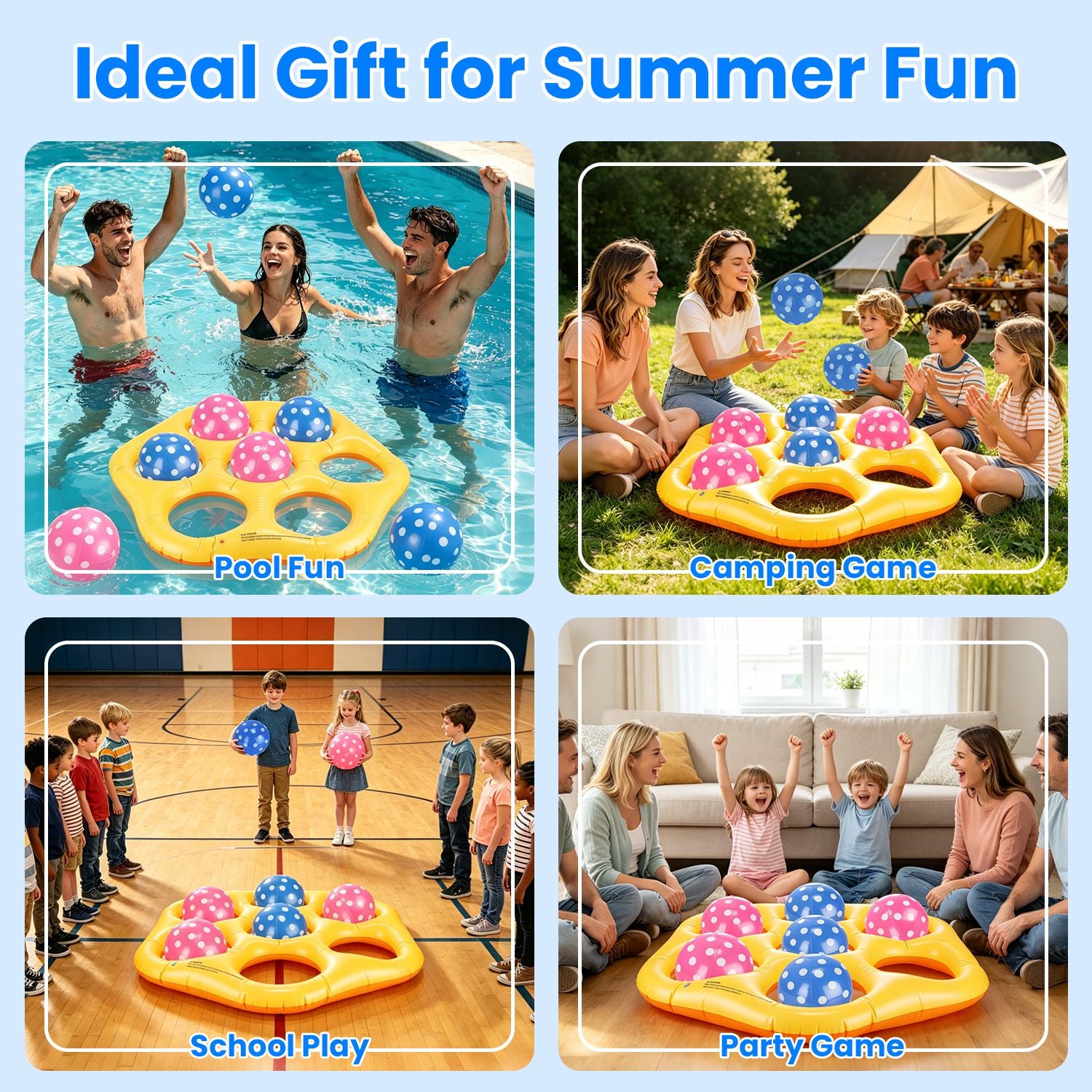 Inflatable Tic-Tac-Toe Pool Game