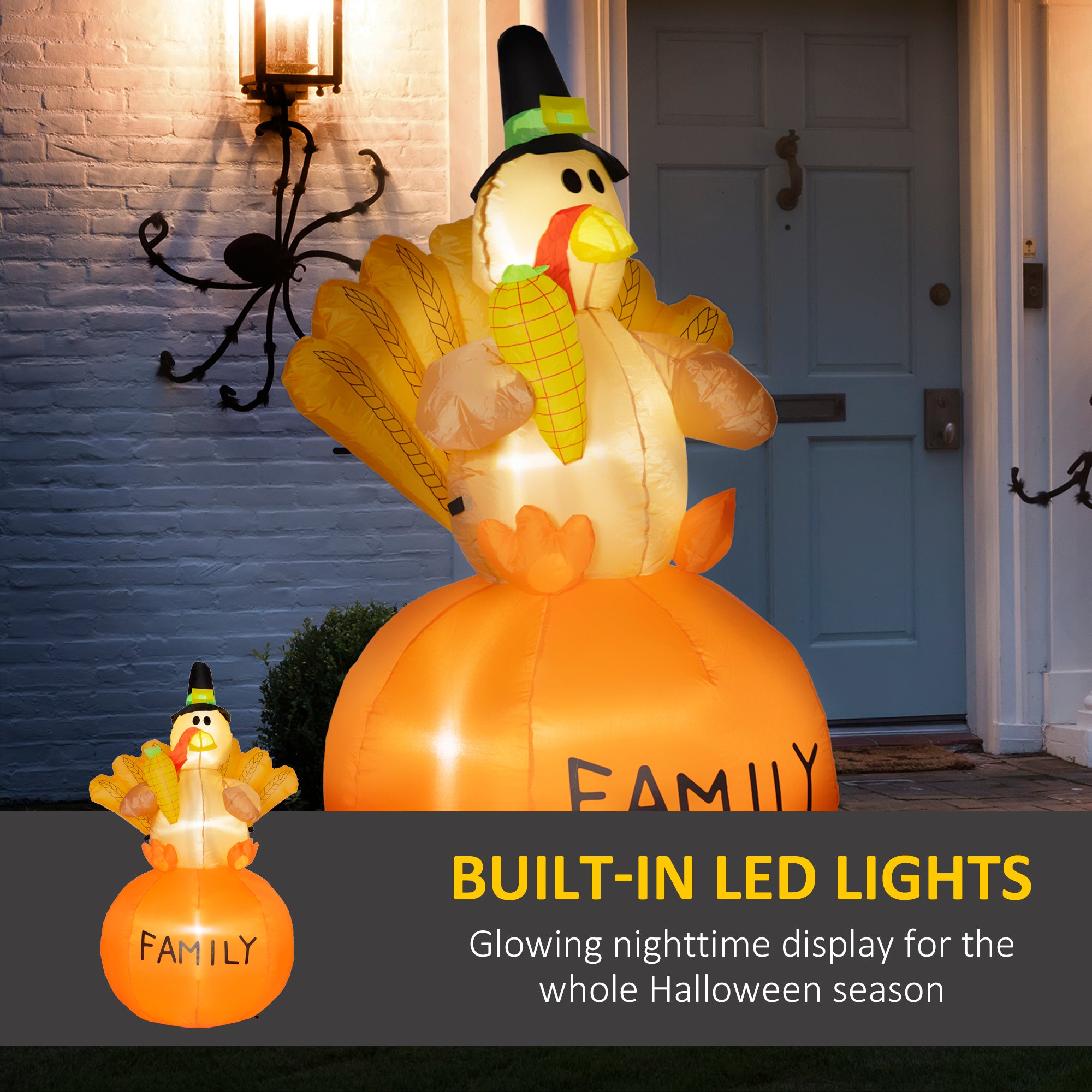 5-Foot Inflatable LED Turkey