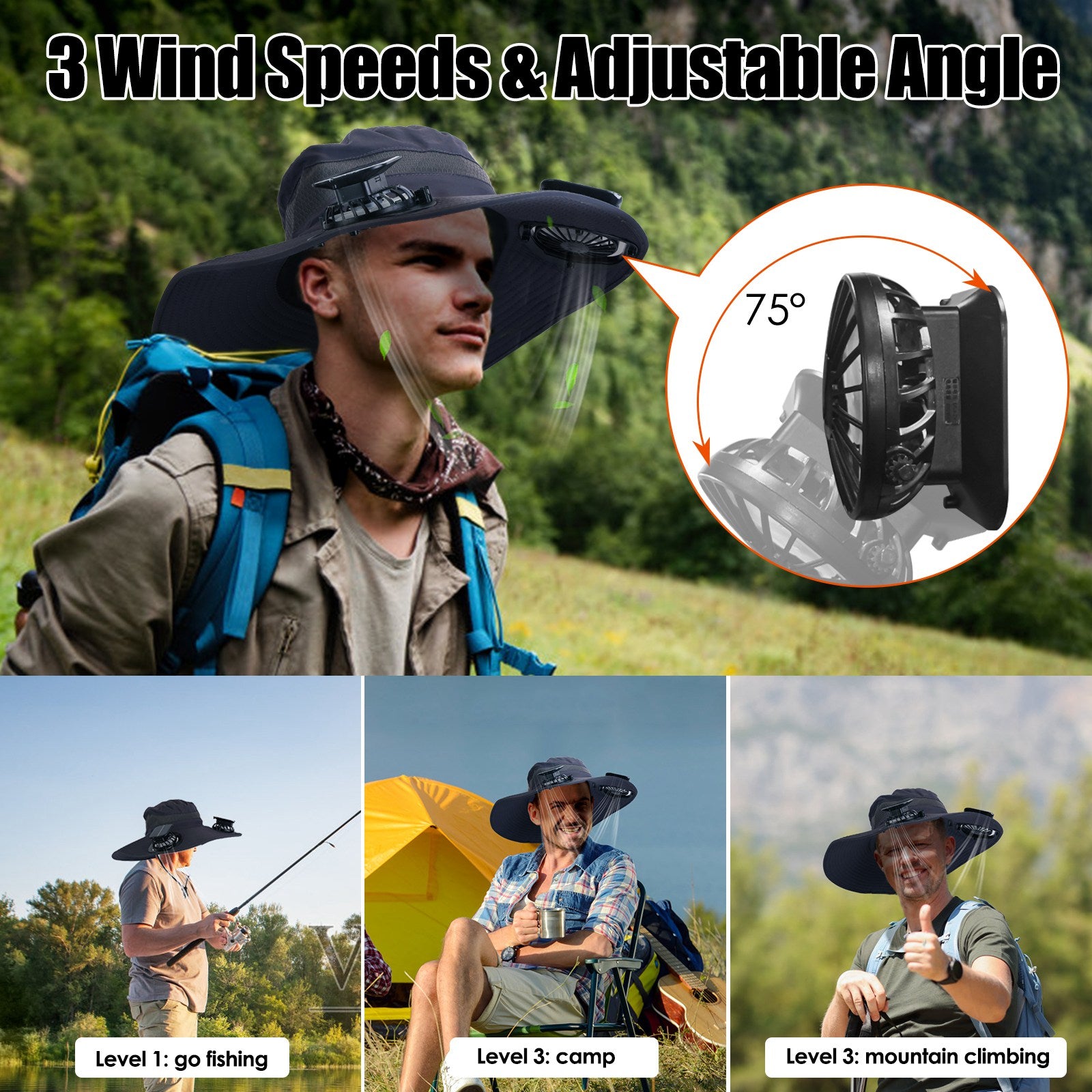 Rechargeable Fan Sun Hat