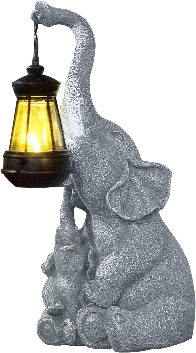 Solar Elephant Figurine Light
