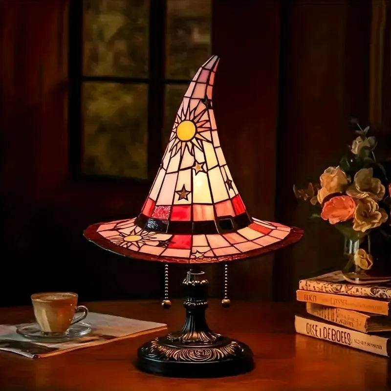 Witch Hat Stained Resin Lamp