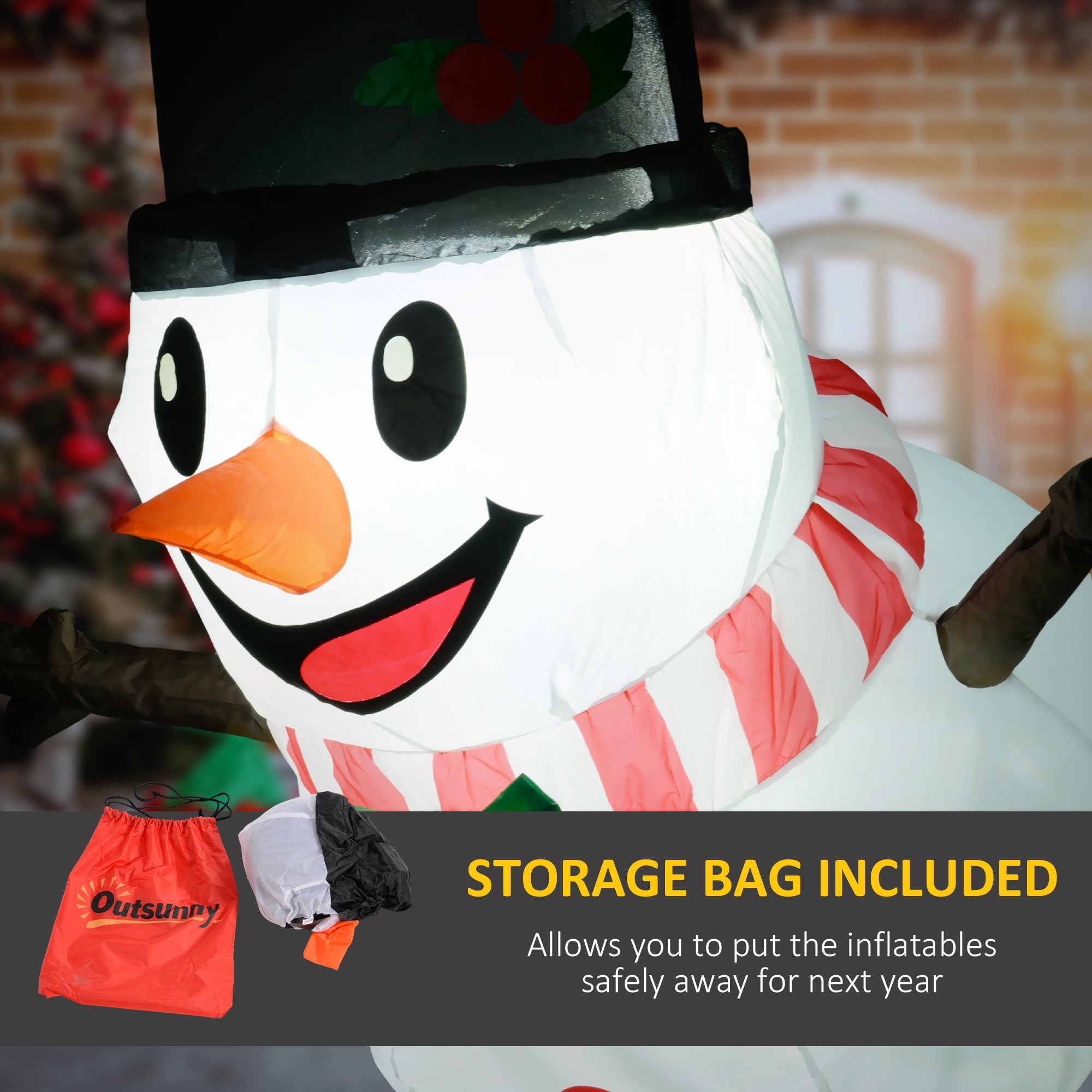 3-Foot Hanging Inflatable Snowman