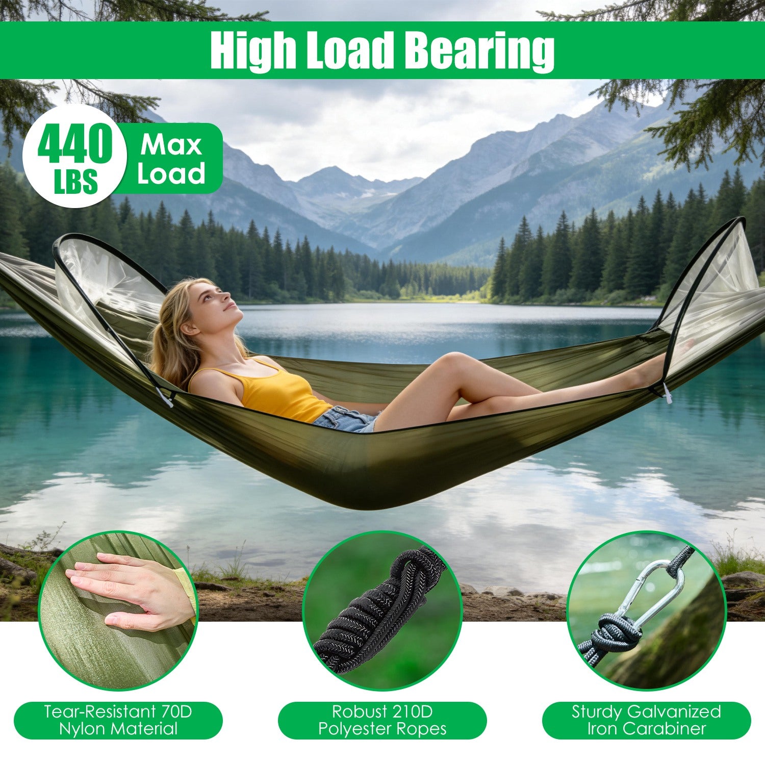 Camping Hammock With Mosquito Net