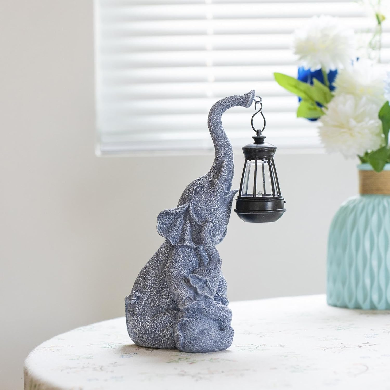 Solar Elephant Figurine Light