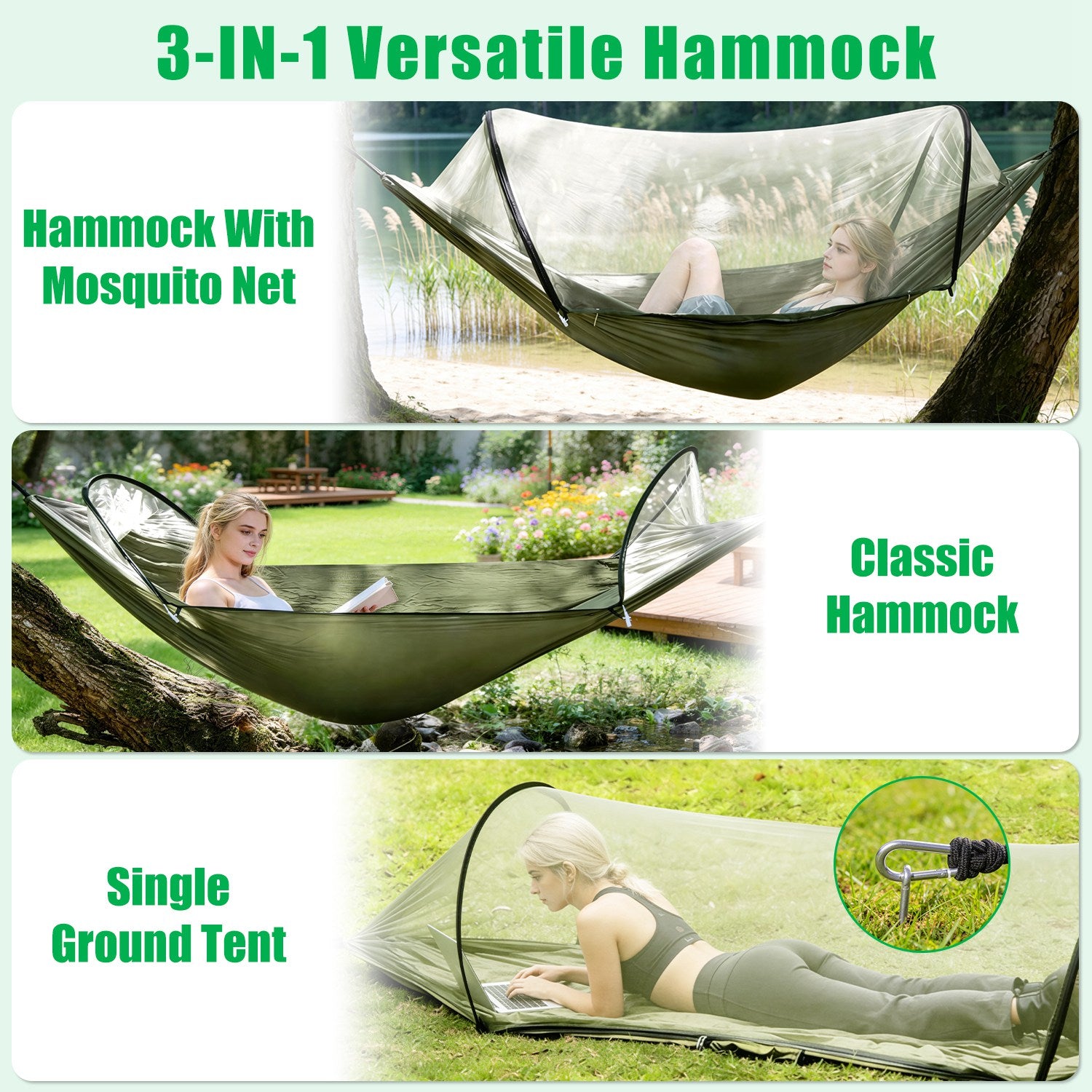 Camping Hammock With Mosquito Net