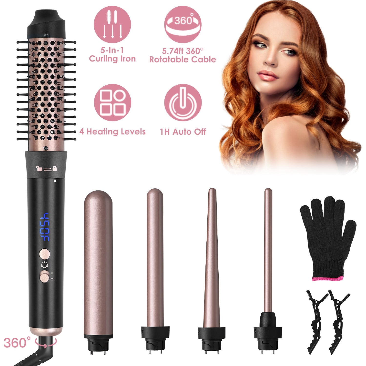 Five-in-One Curling Wand Set