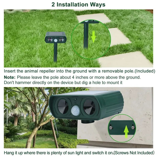 Solar Ultrasonic Animal Repeller