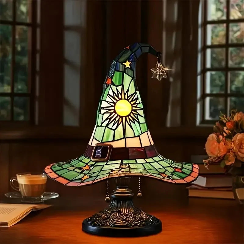 Witch Hat Stained Resin Lamp