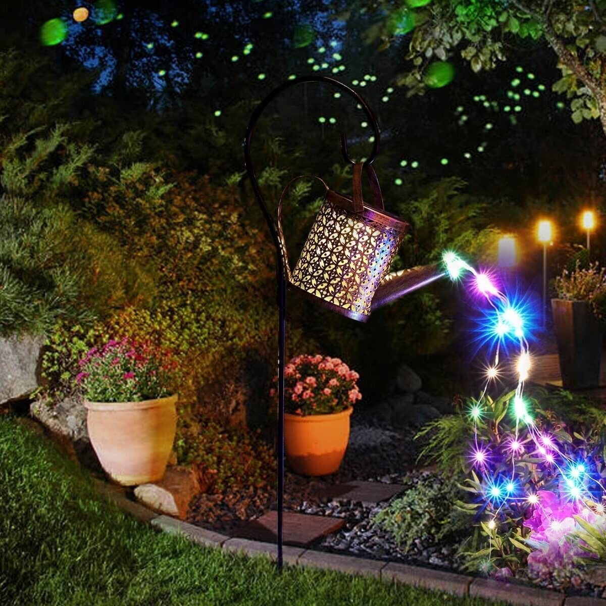 Copper Solar Watering Can Light