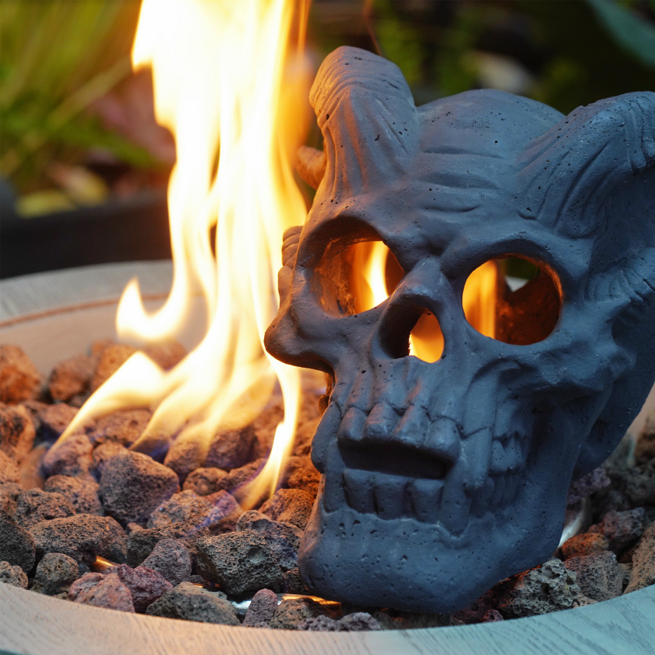 Fireproof Skull Gas Log