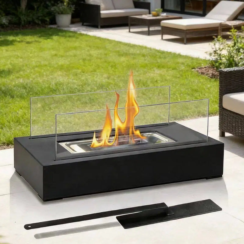Rectangle Glass Tabletop Fireplace