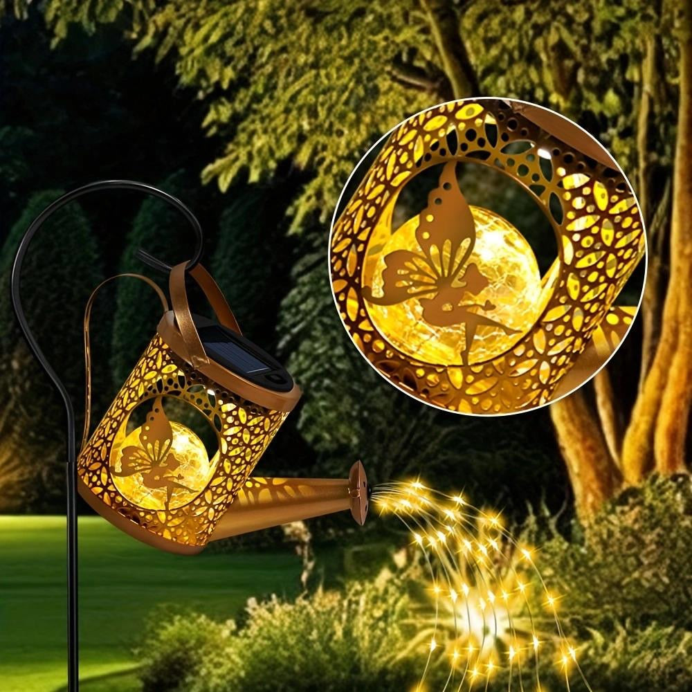 Metal Solar Watering Can Light