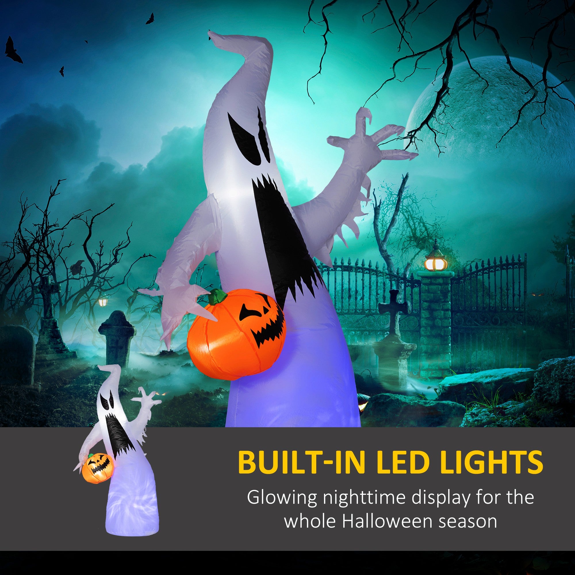 Inflatable Ghost With Pumpkin