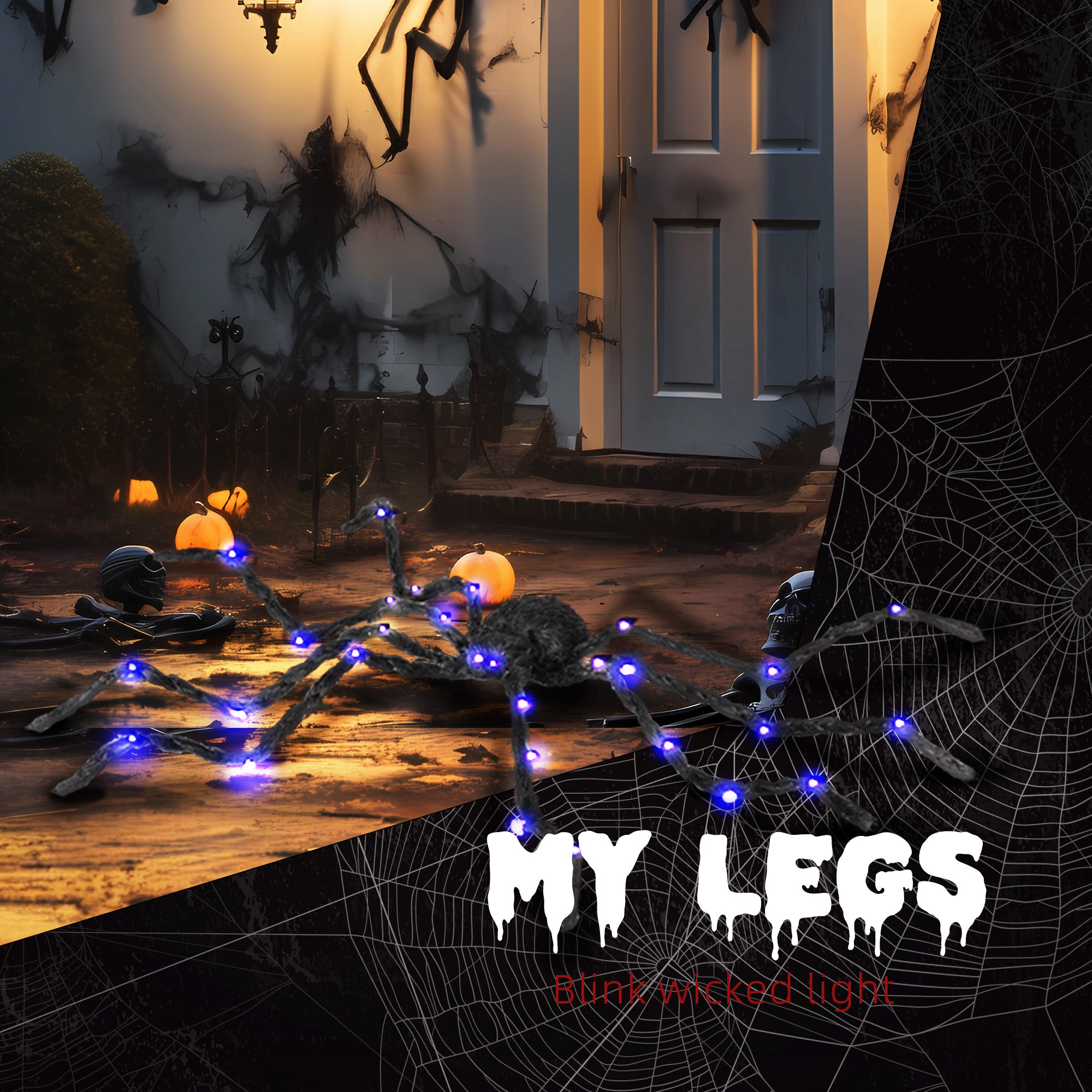 Lighted Giant Spider Prop