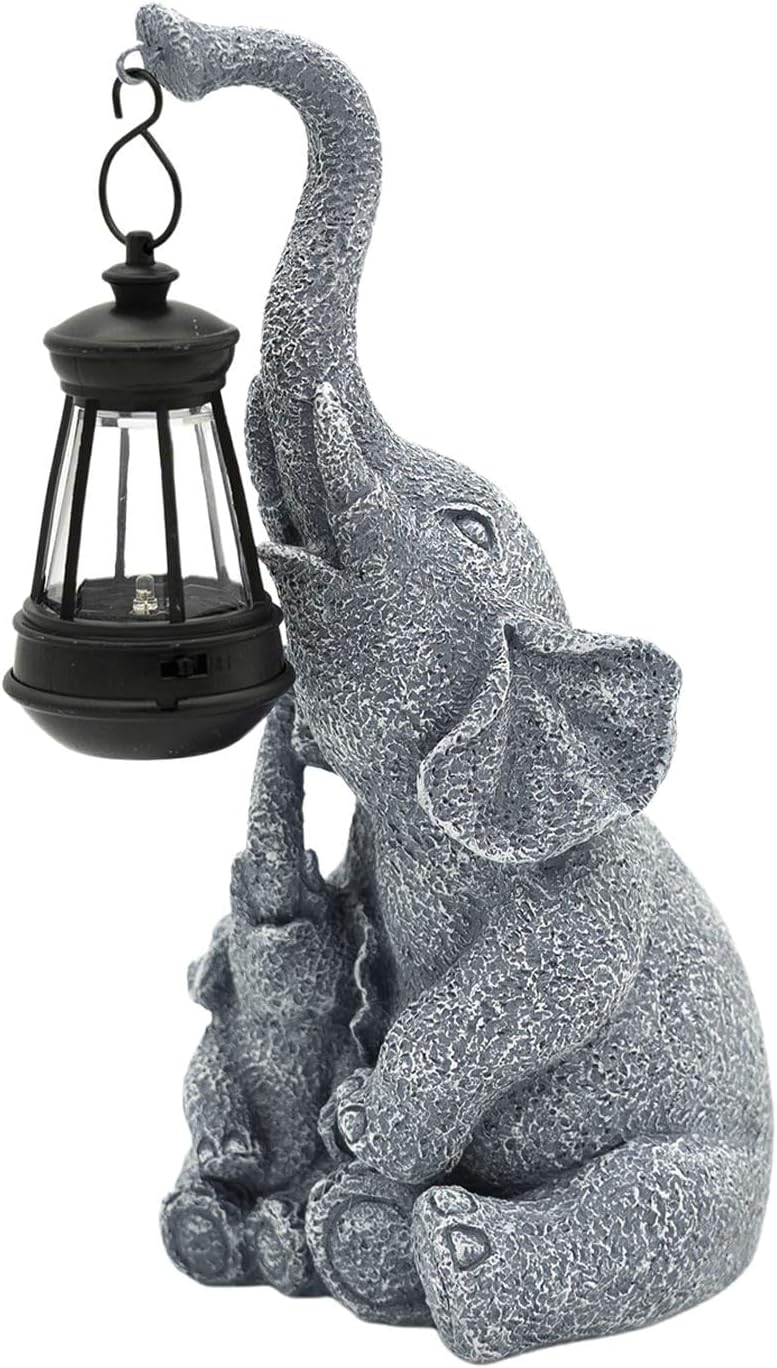 Solar Elephant Figurine Light