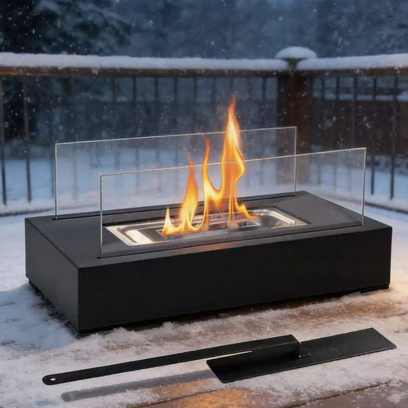 Rectangle Glass Tabletop Fireplace