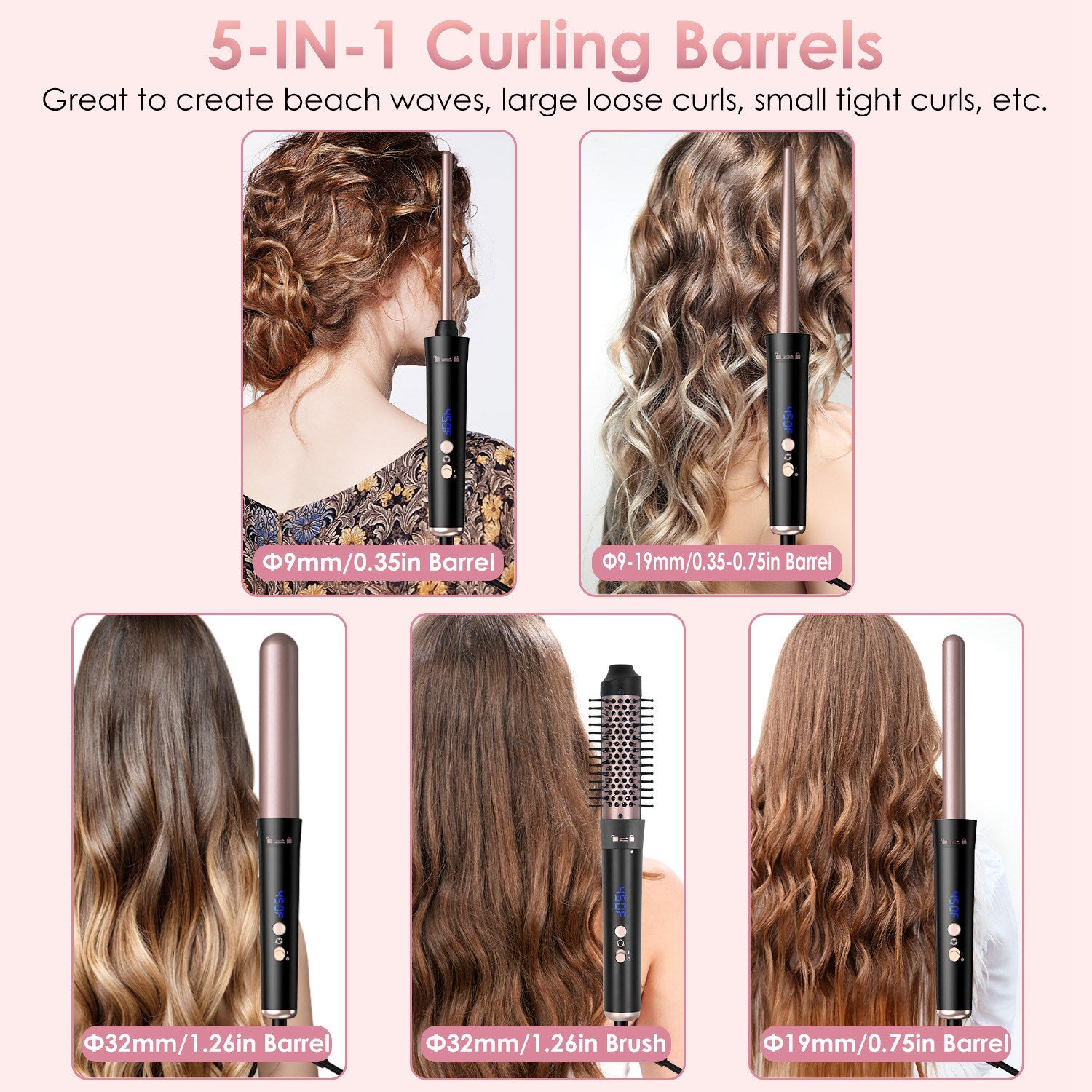 Five-in-One Curling Wand Set