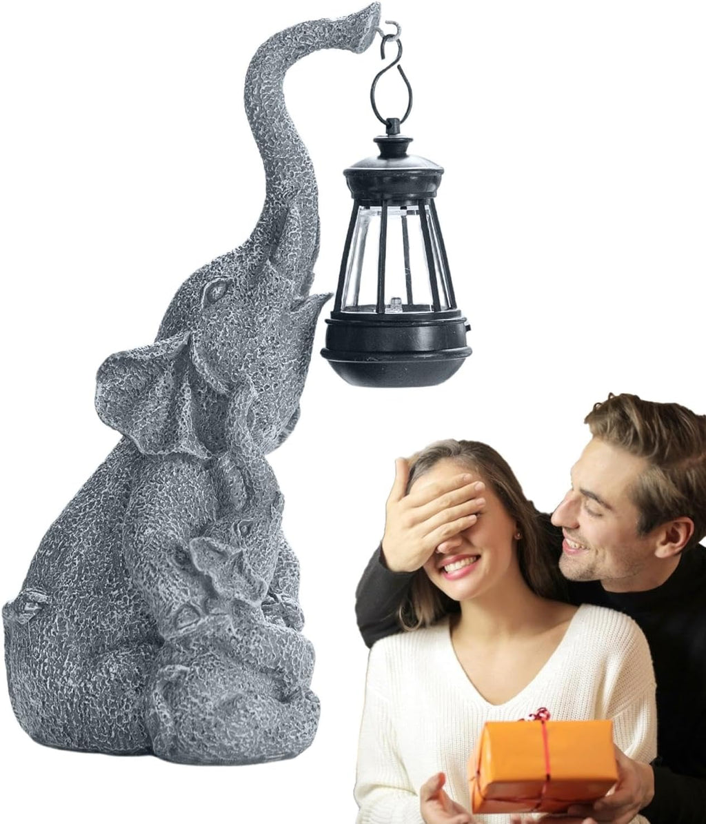 Solar Elephant Figurine Light