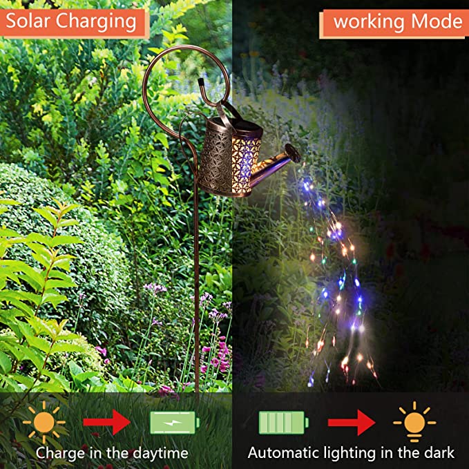 Copper Solar Watering Can Light