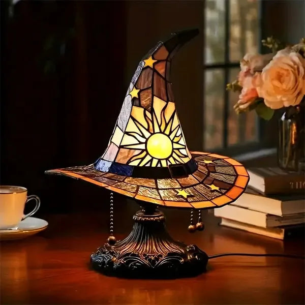 Witch Hat Stained Resin Lamp