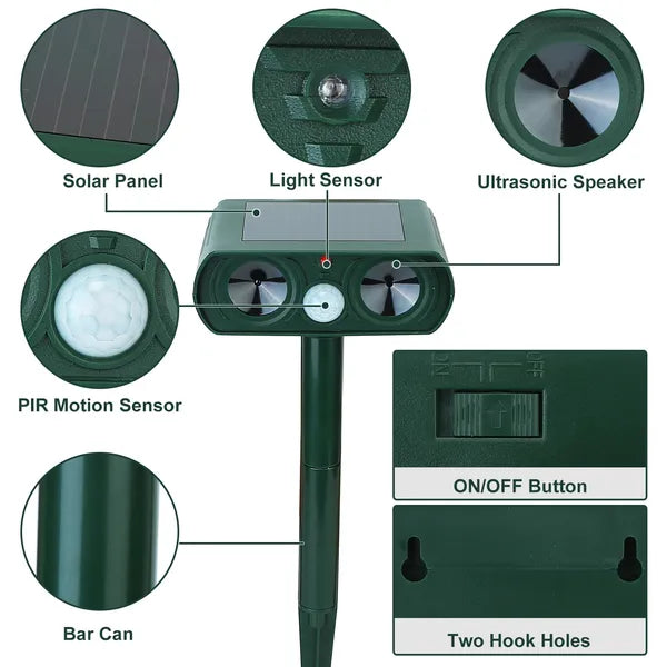 Solar Ultrasonic Animal Repeller