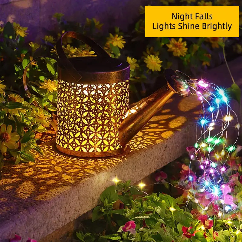Copper Solar Watering Can Light